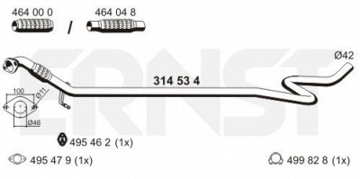 ERNST 314534 -  Труба выхлопного газа
