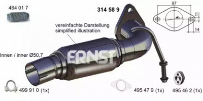 ERNST 314589 -  Труба выхлопного газа