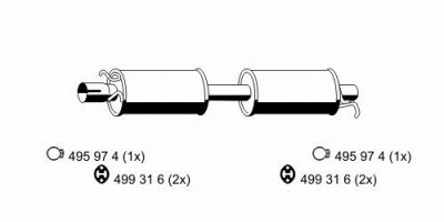 ERNST 330237 -  Средний глушитель выхлопных газов