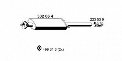 ERNST 332064 -  Средний глушитель выхлопных газов