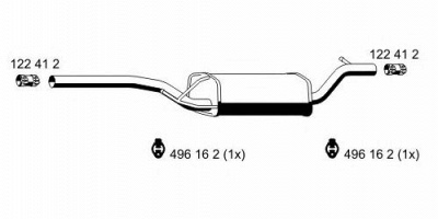 ERNST 341028 -  Средний глушитель выхлопных газов