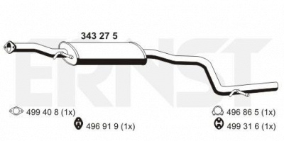 ERNST 343275 -  Средний глушитель выхлопных газов