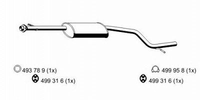 ERNST 344029 -  Средний глушитель выхлопных газов