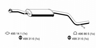 ERNST 344067 -  Средний глушитель выхлопных газов
