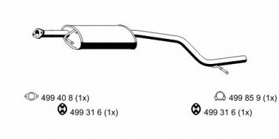ERNST 344074 -  Средний глушитель выхлопных газов