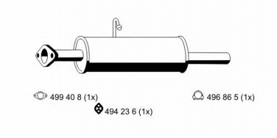 ERNST 348027 -  Средний глушитель выхлопных газов