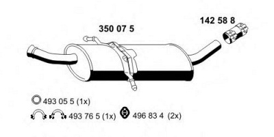 ERNST 350075 -  Средний глушитель выхлопных газов