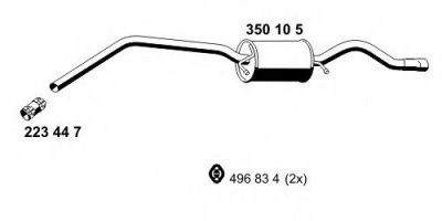ERNST 350105 -  Глушитель выхлопных газов конечный