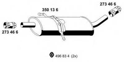 ERNST 350136 -  Средний глушитель выхлопных газов