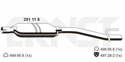 ERNST 351119 -  Средний глушитель выхлопных газов