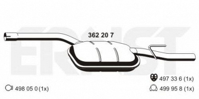 ERNST 362207 -  Средний глушитель выхлопных газов