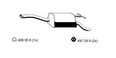 ERNST 362245 -  Глушитель выхлопных газов конечный