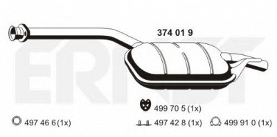 ERNST 374019 -  Средний глушитель выхлопных газов