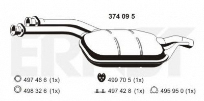 ERNST 374095 -  Средний глушитель выхлопных газов