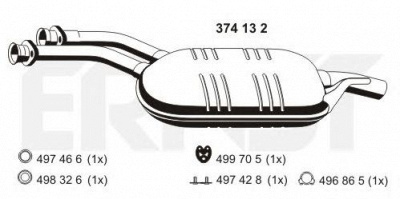 ERNST 374132 -  Средний глушитель выхлопных газов