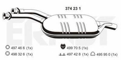 ERNST 374231 -  Средний глушитель выхлопных газов