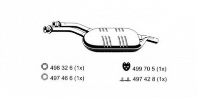 ERNST 374279 -  Средний глушитель выхлопных газов