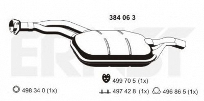 ERNST 384063 -  Средний глушитель выхлопных газов