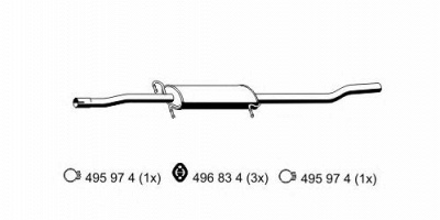 ERNST 385114 -  Средний глушитель выхлопных газов