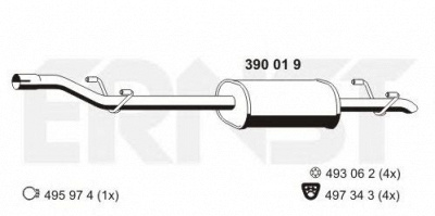 ERNST 390019 -  Средний глушитель выхлопных газов