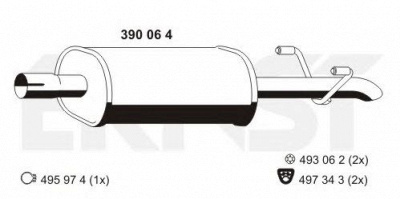 ERNST 390064 -  Средний глушитель выхлопных газов