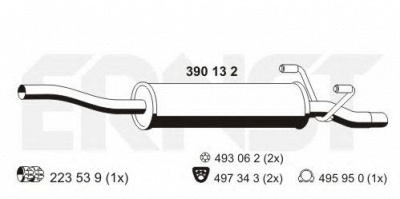 ERNST 390132 -  Средний глушитель выхлопных газов