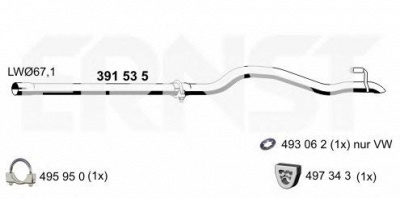 ERNST 391535 -  Труба выхлопного газа