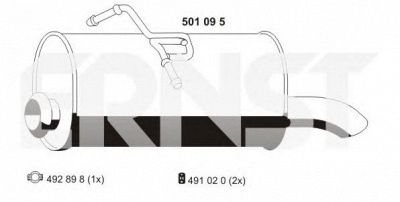 ERNST 501095 -  Глушитель выхлопных газов конечный