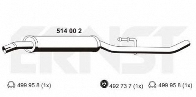 ERNST 514002 -  Средний глушитель выхлопных газов