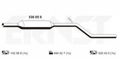 ERNST 536059 -  Средний глушитель выхлопных газов