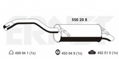 ERNST 550208 - Глушитель выхлопных газов конечный