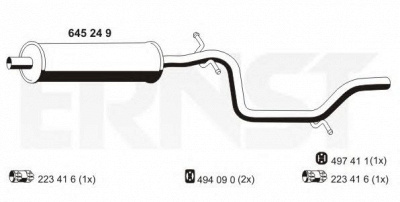 ERNST 645249 -  Средний глушитель выхлопных газов