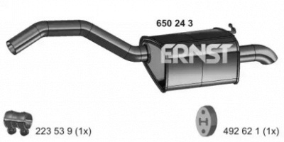 ERNST 650243 -  Глушитель выхлопных газов конечный