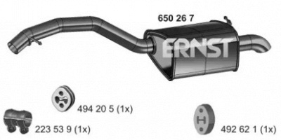 ERNST 650267 -  Глушитель выхлопных газов конечный