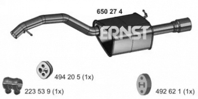 ERNST 650274 -  Глушитель выхлопных газов конечный