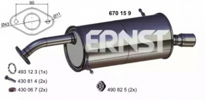 ERNST 670159 -  Глушитель выхлопных газов конечный
