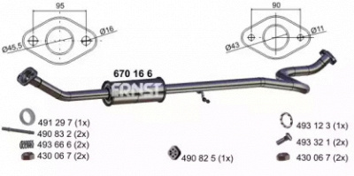 ERNST 670166 -  Средний глушитель выхлопных газов