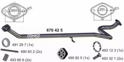 ERNST 670425 -  Труба выхлопного газа