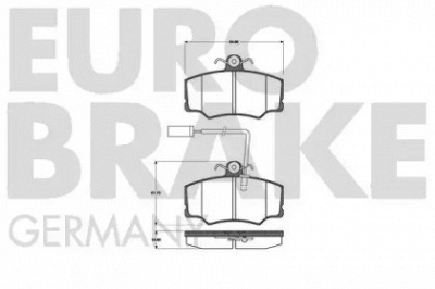 EUROBRAKE 5502221011 -  Комплект тормозных колодок, дисковый тормоз