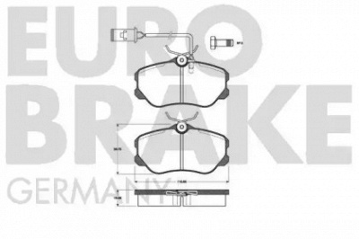 EUROBRAKE 5502221012 -  Комплект тормозных колодок, дисковый тормоз