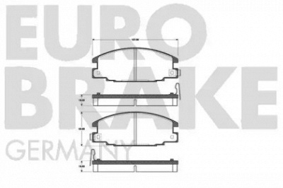 EUROBRAKE 5502221405 -  Комплект тормозных колодок, дисковый тормоз