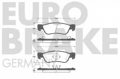 EUROBRAKE 5502221406 -  Комплект тормозных колодок, дисковый тормоз