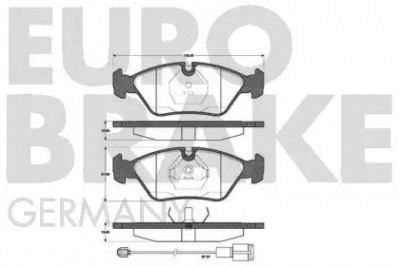 EUROBRAKE 5502221506 -  Комплект тормозных колодок, дисковый тормоз
