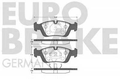 EUROBRAKE 5502221510 -  Комплект тормозных колодок, дисковый тормоз