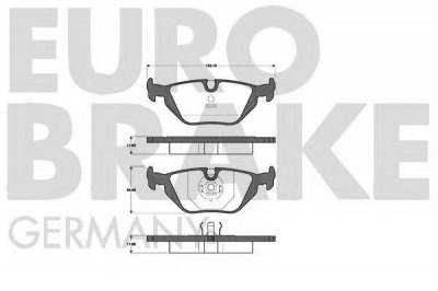 EUROBRAKE 5502221516 -  Комплект тормозных колодок, дисковый тормоз