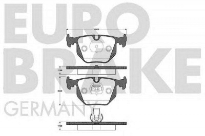 EUROBRAKE 5502221518 -  Комплект тормозных колодок, дисковый тормоз
