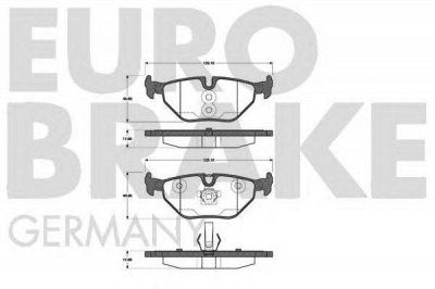 EUROBRAKE 5502221524 -  Комплект тормозных колодок, дисковый тормоз
