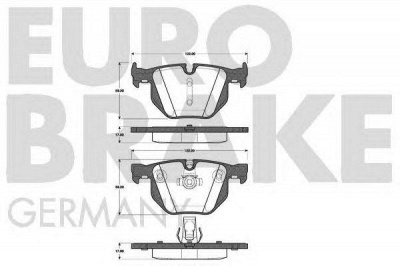 EUROBRAKE 5502221526 -  Комплект тормозных колодок, дисковый тормоз