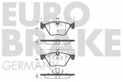 EUROBRAKE 5502221527 -  Комплект тормозных колодок, дисковый тормоз