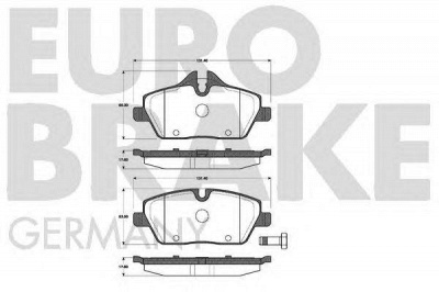 EUROBRAKE 5502221529 -  Комплект тормозных колодок, дисковый тормоз